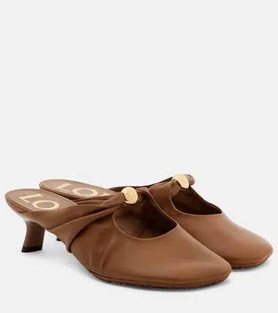 LOEWE PEBBLE 45 LEATHER MULES
