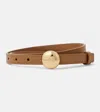 Loewe Pebble Anagram Leather Belt In Brown