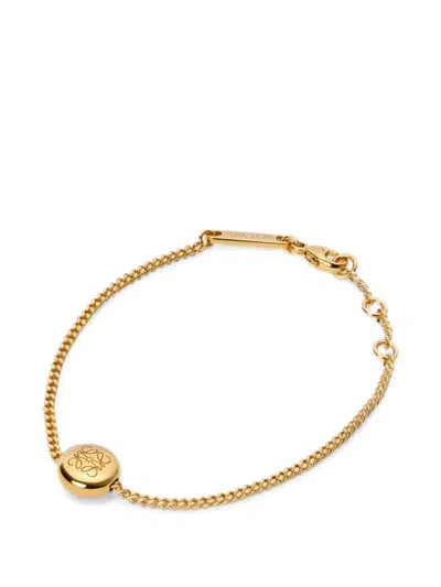 Loewe Pebble Anagram-engraved Bracelet In Yellow