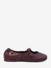 Loewe Pebble Ballerina In Nappa Leather In Burgundy