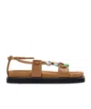 Loewe Pebble Beads Fussbett Sandal In Nappa Lambskin In Brown