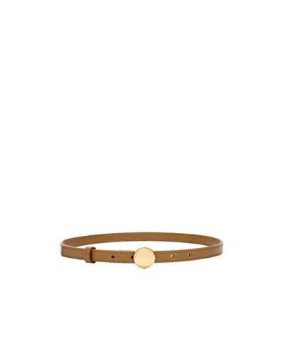 Loewe Pebble Leather Belt In Oak Gold