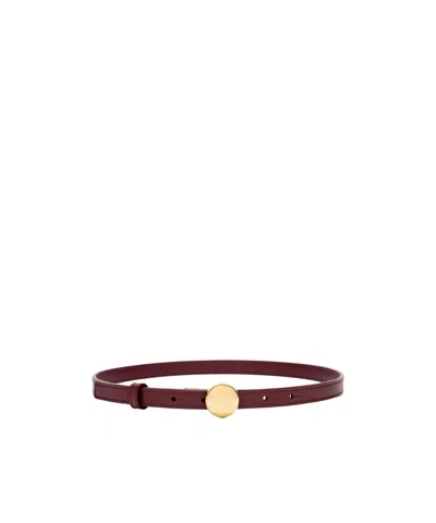 Loewe Pebble Belt In Smooth Calfskin In Red