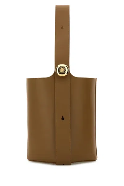 LOEWE BORSA A SECCHIELLO PEBBLE MEDIA IN PELLE FANGO DONNA
