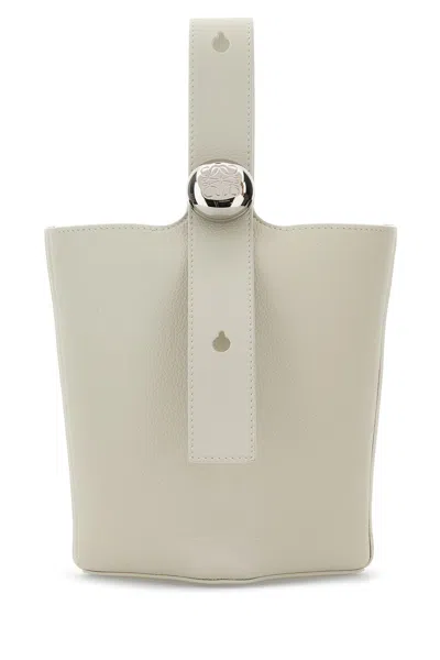 Loewe Mini Pebble Bucket Bag In White