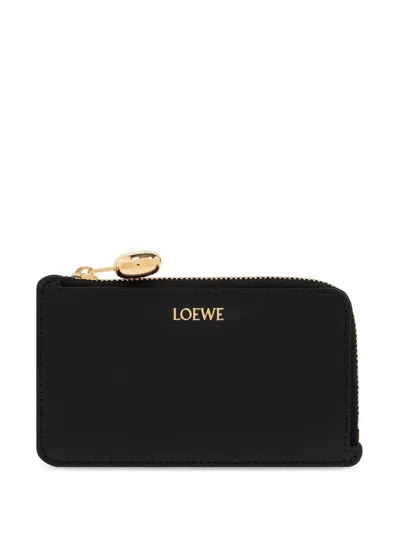 Loewe Pebble Calf Leather Cardholder In Black