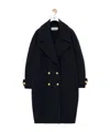 Loewe Oversized Double-breasted Wool Coat In Black