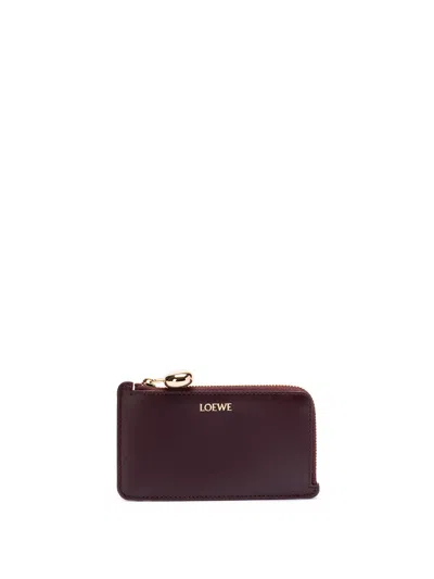 Loewe Pebble Coin Cardholder In Red