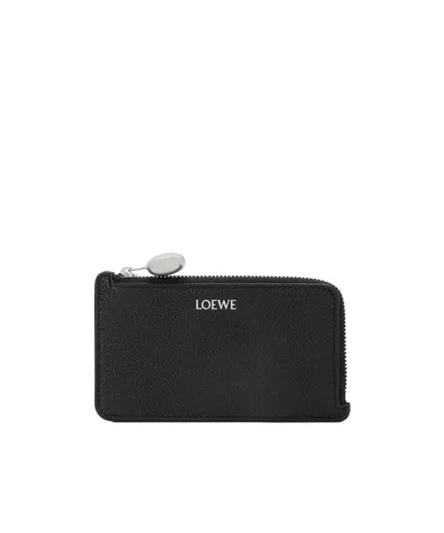 Loewe Pebble Coin Cardholder In Pebble Grained Calfskin In Black