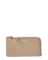 Loewe Pebble Card Holder With Coin Purse In Shiny Calfskin In Neutral