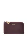 Loewe Pebble Coin Leather Card Holder In Red