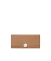 Loewe Pebble Continental Wallet In Mini Grain Calfskin In Brown