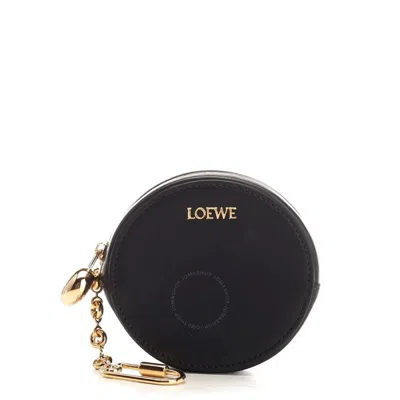 Loewe Pebble Cookie Calfskin Key Holder In Black