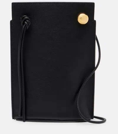 Loewe Pebble Dice Leather Pouch In Black