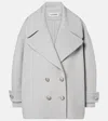 Loewe Pebble Double-breasted Wool Peacoat In Gray