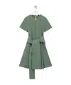 Loewe Pebble Dress In Sage Green Linen Blend In Green