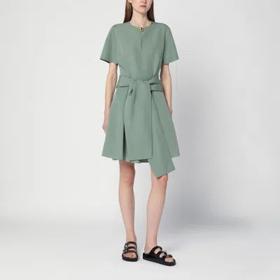 Loewe Pebble Dress In Sage Green Linen Blend