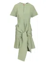 Loewe Pebble Dress In Viscose And Linen In Green