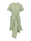 Loewe Pebble Dress In Viscose And Linen In Green