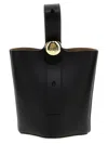 Loewe Pebble Mini Leather Bucket Bag In Black