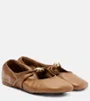 Loewe Pebble Soft Ballerina In Nappa Lambskin In Brown