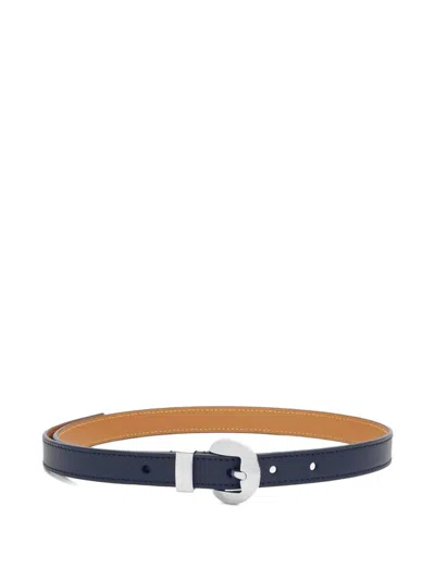 Loewe Pebble Leather Belt In Blue