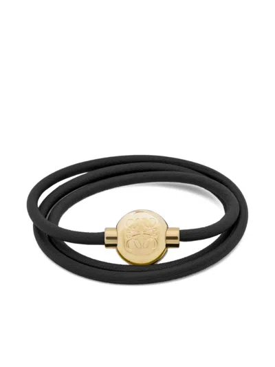 Loewe Pebble Leather Bracelet In Black