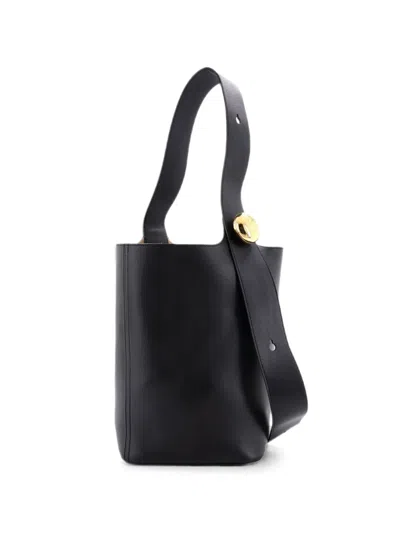 Pre-owned Loewe Pebble Leather Bucket Bag In Black
