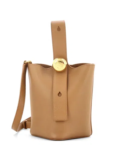 Pre-owned Loewe Pebble Leather Bucket Bag In Brown