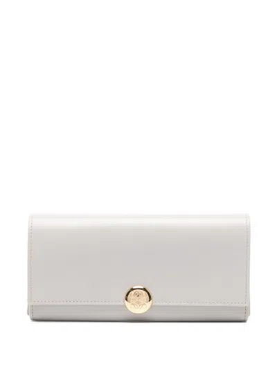 Loewe Pebble Leather Continental Wallet In Gray