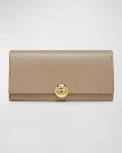 Loewe Pebble Leather Continental Wallet In Brown