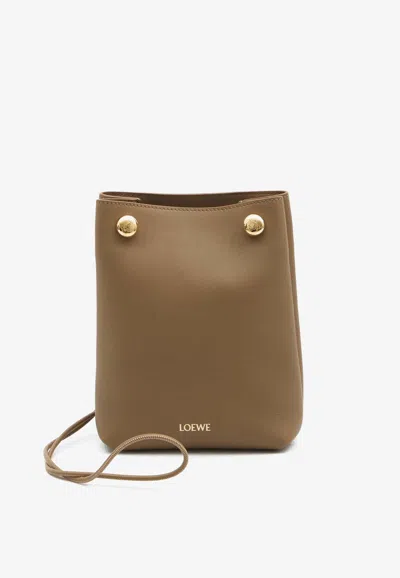 Loewe Pebble Leather Crossbody Bag In Brown