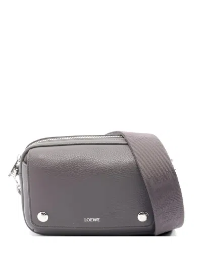 Pre-owned Loewe Pebble Leather Messenger Bag In Gray