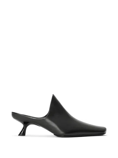 Loewe Emily 45 Lambskin Leather Mules In Black