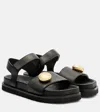 Loewe Women Pebble Sandals With Soft Calfskin Fussbett Sole In Black