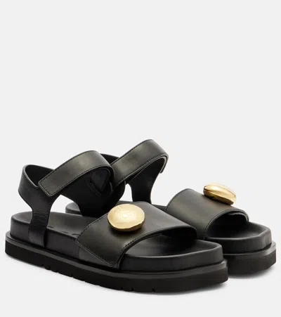 LOEWE PEBBLE LEATHER SANDALS