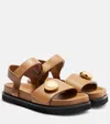 Loewe Pebble Fussbett Sandals In Soft Calfskin In Brown