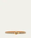 Loewe Pebble Leather Skinny Belt In Brown