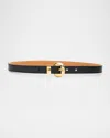 Loewe Pebble Leather Skinny Belt In Black