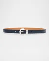 Loewe Pebble Leather Skinny Belt In Black/gold