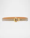 Loewe Pebble Leather Skinny Belt In Transparent