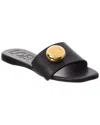 Loewe Leather Open Toe Flat Sole Slippers In Black