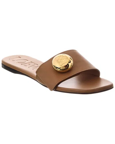 Loewe Pebble Leather Slide In Brown