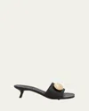 Loewe Pebble Slides In Soft Calfskin In Black
