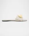 Loewe Pebble Leather Slides Gold-tone Embellishment In White