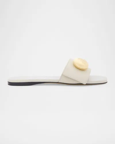 Loewe Pebble Leather Slide Sandals