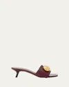 Loewe 45mm Pebble-embellished Leather Sandals In Brown