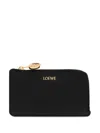 Loewe Pebble Leather Zipped Card Case In Black
