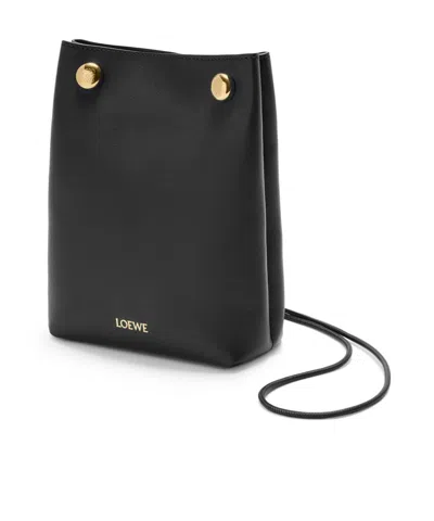 Loewe Pebble Logo Shoulder Bag In Black