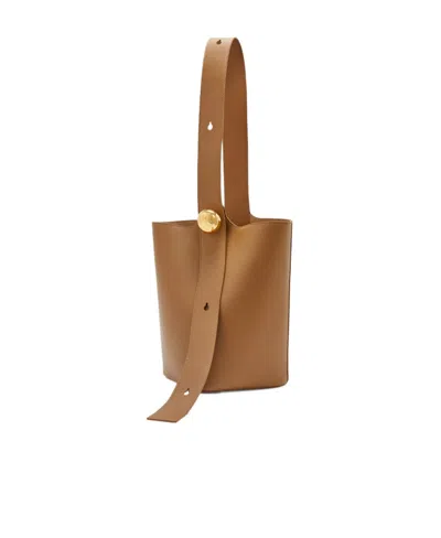 Loewe Pebble Medium Bucket Shoulder Bag In Green